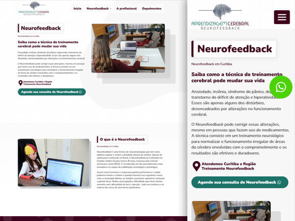 Criação de Landing Page para a Aprendizagem Cerebral Neurofeedback