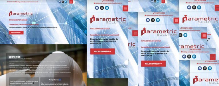 criacao de landing page para a consultoria empresarial parametric solution