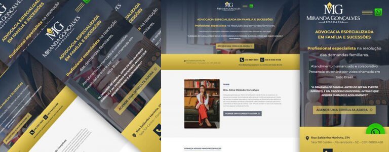 criação de landing page para o escritório de advocacia M Gonçalves Advocacia de Florianópolis