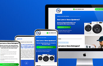 Criação de landing page para assistência técnica a TS lava e seca Curitiba